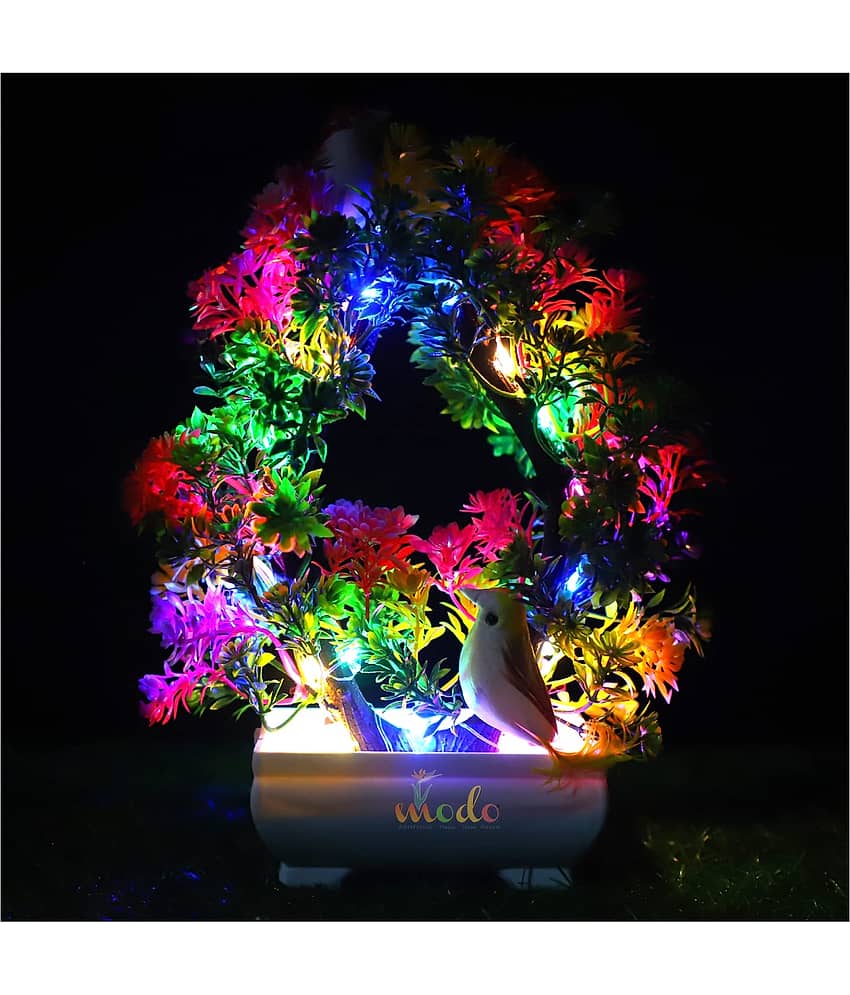 Modo® Trendy Decorative Bonsoi Tree With LED Light & Pairs of Cute Sparrow for your Living Room|Home & Office |Festival Theme Decorative Gift for Couple & DIWALI