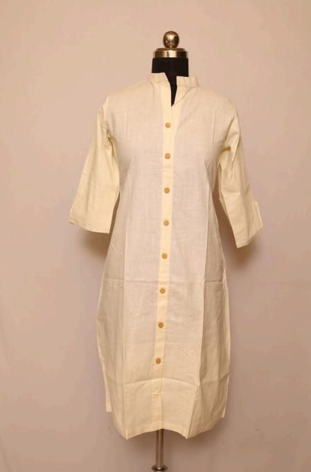 Cotton Collar Kurti With Sleeves