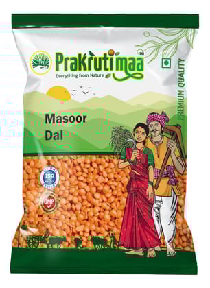 Prakrutimaa Premium Masoor Malka Dal (1Kg) | Whole Red Lentils