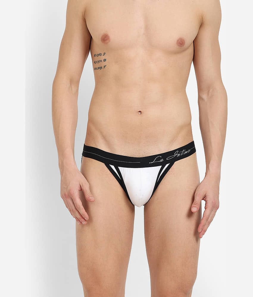 La Intimo Pack of 1 Cotton Blend Briefs For Men's ( White )