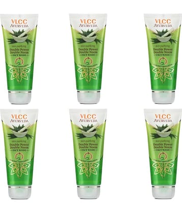 Vlcc Ayurveda Skin Purifying Double Power Double Neem Face Wash , 100Ml(Pack Of 6)