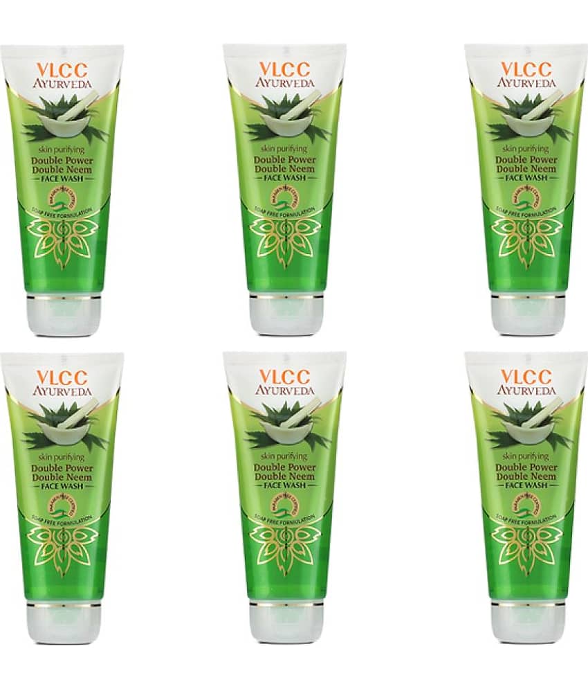 Vlcc Ayurveda Skin Purifying Double Power Double Neem Face Wash , 100Ml(Pack Of 6)