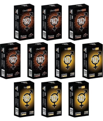 NottyBoy Extra Dotted and Chocolate Flavour Condoms Pack of 100