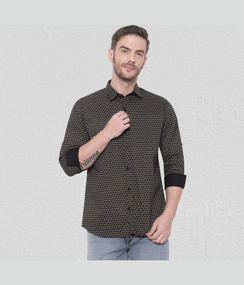 leeway - Black Cotton Blend Slim Fit Men's Casual Shirt ( Pack of 1 )