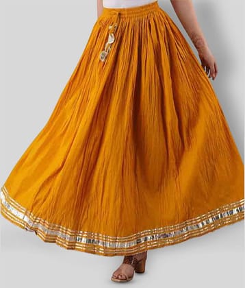 FABRR - Mustard Cotton Women's A-Line Skirt ( Pack of 1 )