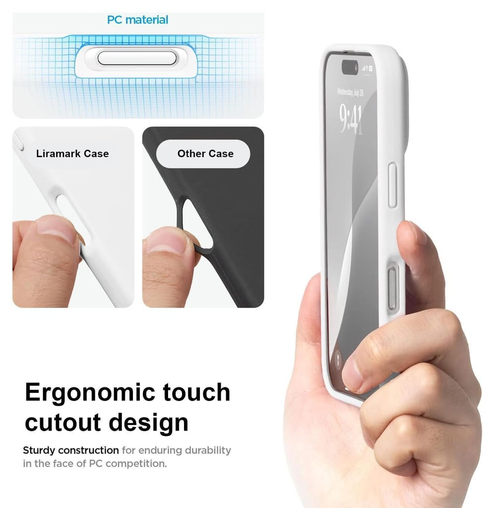 LIRAMARK Liquid Silicone Soft Back Cover Case for Apple iPhone 16 Pro Max (6.9 inch)