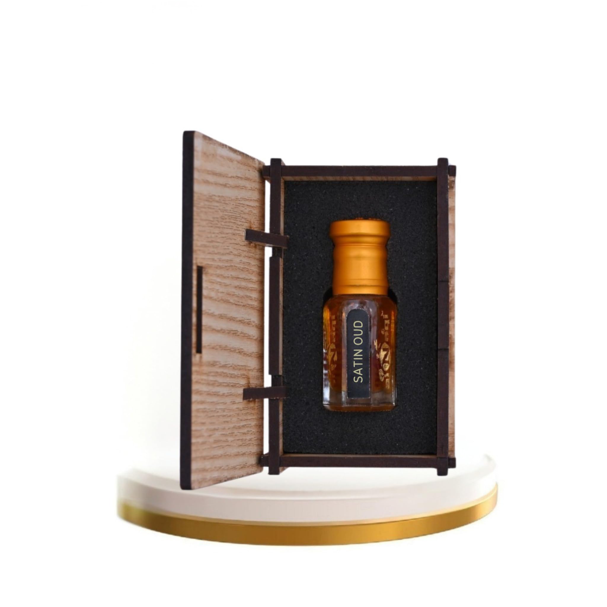 alnaqi fragrances Oud Satin Mood Attar Perfume Oil | Unisex, Alcohol-Free Roll-On | Long-Lasting Arabian Attar with Oud, Rose & Vanilla | Concentrated Strong Arabic Fragrance, Perfume for Men
