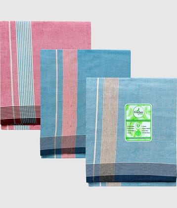 Feather Green - Multicolor Cotton Men's Dhoti ( Pack of 3 )