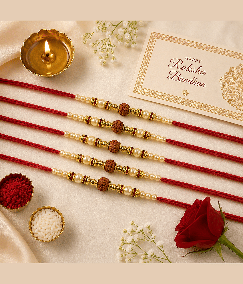 THRIFTKART Designer 5pc rakhi Rakhi Gift Set ( Pack of 5 , Multicolour )