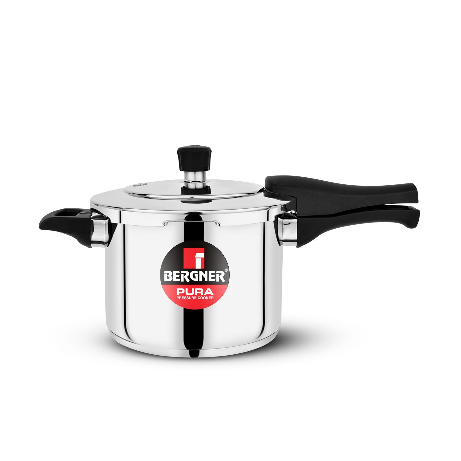 Bergner Pura Stainless Steel Outer Lid Pressure Cooker-6.5L
