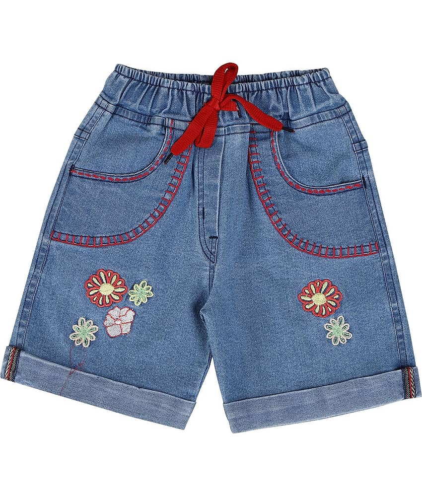 Cremlin Clothing - Blue Denim Girls Hot Pants ( Pack of 1 )