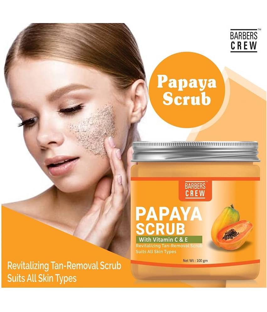Barbers Crew Papaya Facial Scrub For Skin Brightning & Whitening Scrub Facial Scrub 100 gm