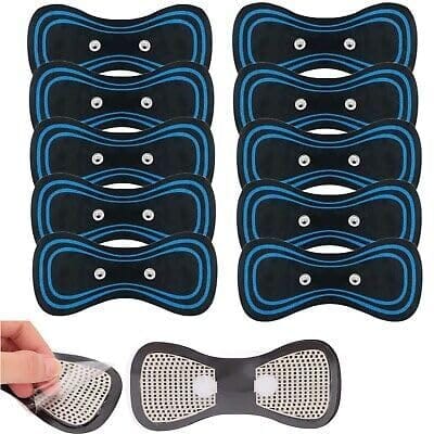 KKK Retailers Butterfly Mini EMS Massager Pads Ten Piece Set Neck and Body Massager for Cervical Pain Shoulder Arms and Legs Portable Mini Massage Pads 10 x 5 x 10 cm; 330 g
