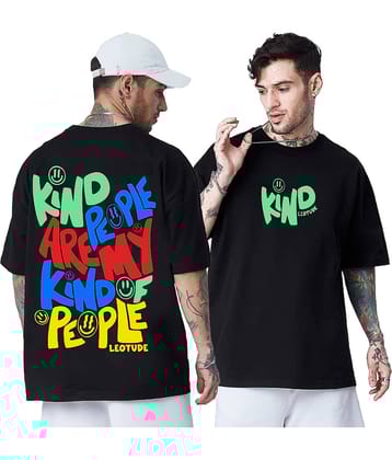 Leotude Pack of 1 Cotton Blend Oversized Fit Men's T-Shirt ( Black )