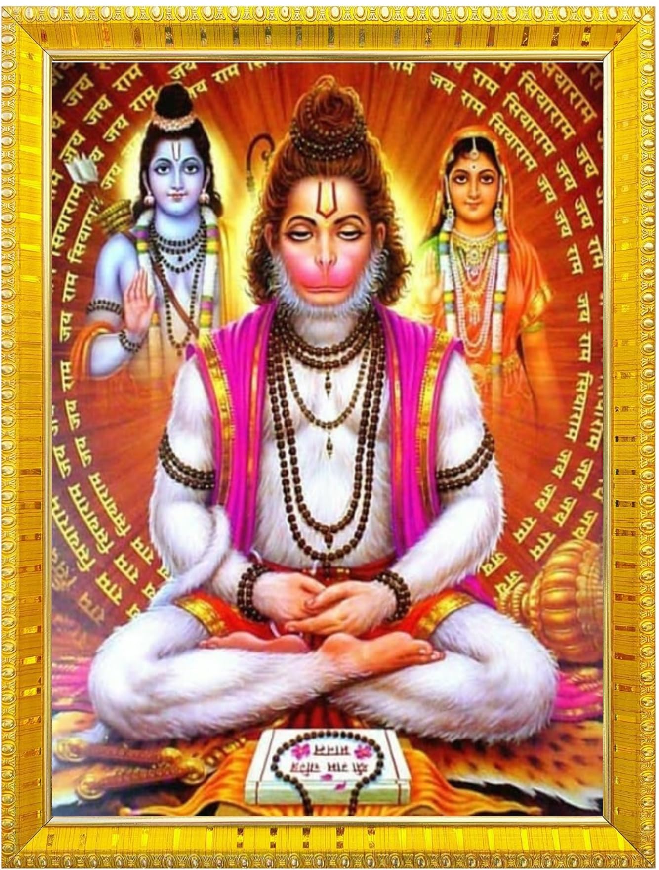 NOKKES Hanuman Bajrangbali Hanumanji Maruti Golden 5X7 Inch Photo Frame_AQW47