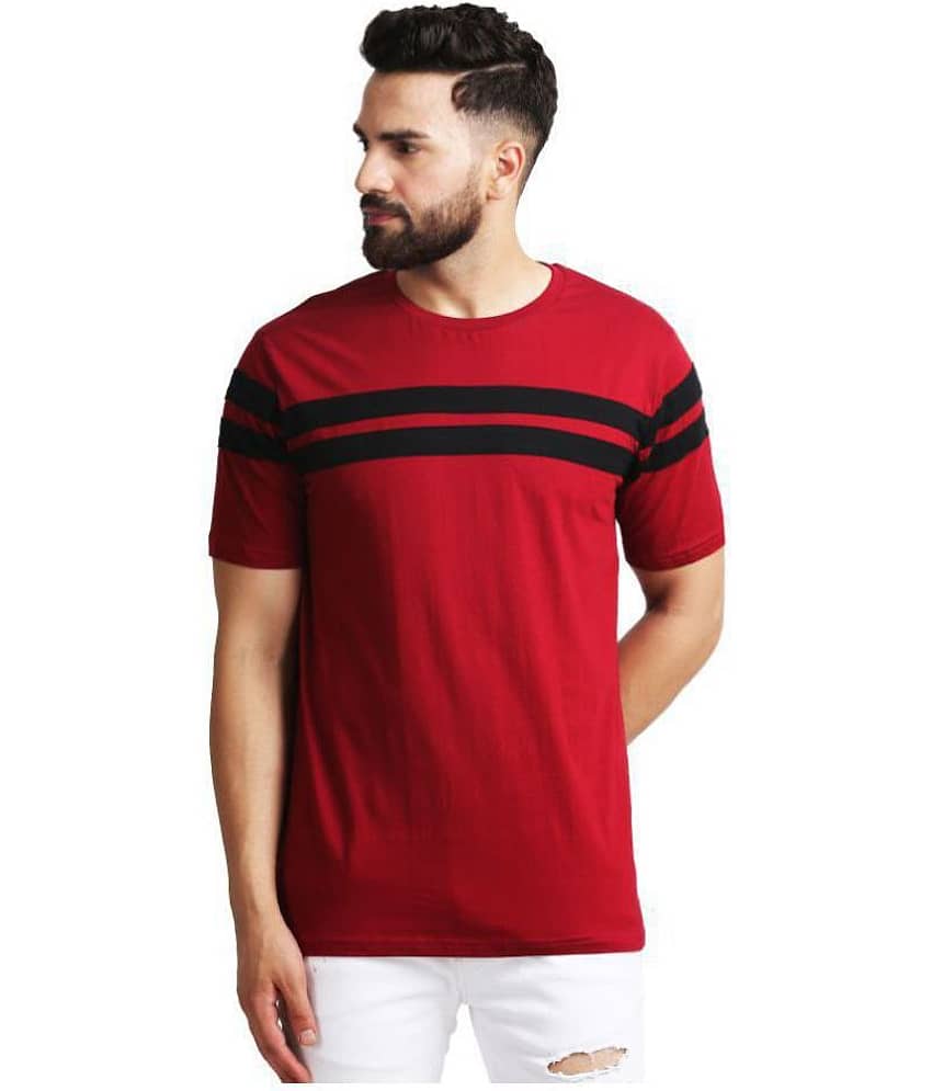 Leotude Pack of 1 Cotton Regular Fit Men's T-Shirt ( Maroon )
