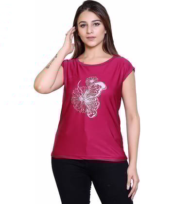 Ogarti Women Lycra Printed Regular Fit Round Neck T-Shirt ( White )