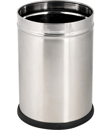 Stainless Steel Plain Open Multipurpose dustbin for office,bathroom & kitchen use, Modern design solid & plain dustbin (7 Ltr)
