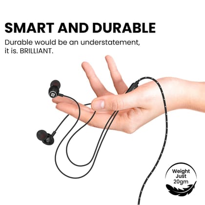 Portronics Conch 80 In Ear Wired Earphone With Mic 3.5mm Jack 1.2m Cord Length