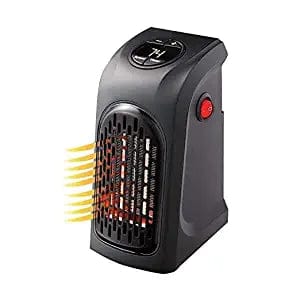 Mini portable wall outlet Fan blower heater with Advanced Ceramic Technology (400 W)-Black