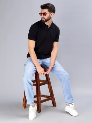 Premium Polo Cotton T-Shirts By Dussky-Black / S