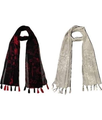 stolevilla Multi Printed Poly Cotton Yarn Stoles ( Pack of 2 )