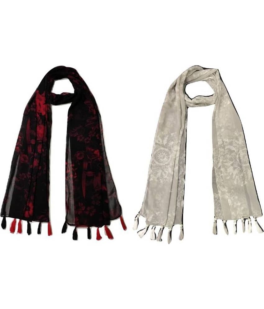 stolevilla Multi Printed Poly Cotton Yarn Stoles ( Pack of 2 )