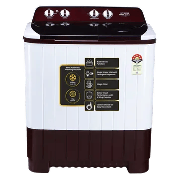 Croma 6.5 kg 5 Star Semi Automatic Washing Machine with Built-in Soak Function (2025 Model, Burgundy)