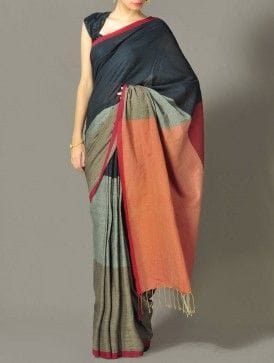 Ethnic Multi colored Party wear Designer Silk Printed Sari J-107