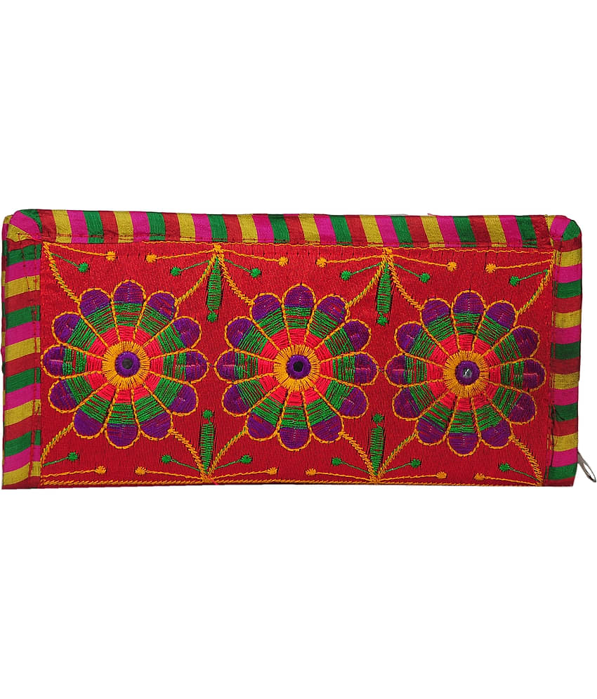 SUNESH CREATION Red Fabric Handheld