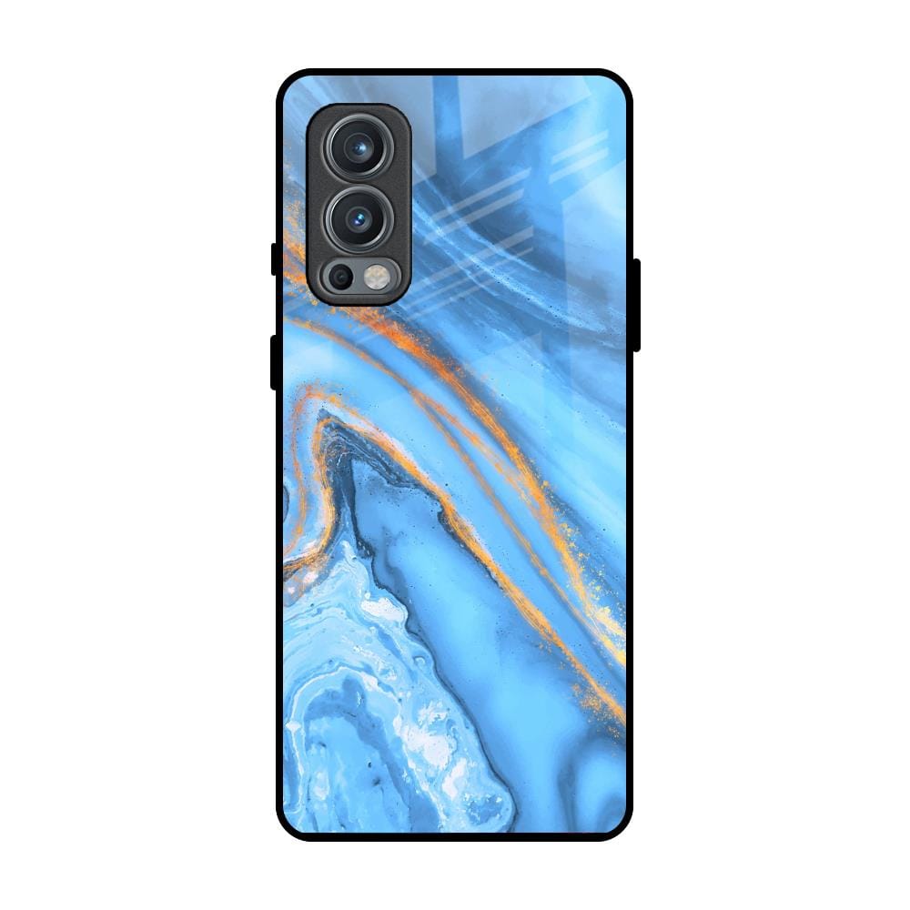 Vibrant Blue Marble Glass Case for OnePlus Nord 2