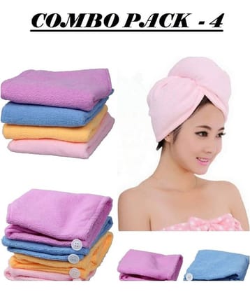 VALLEY GREEN SET OF 4 Microfiber Hair Towel for Curly Hair Turbans for Wet Hair Drying Towels Fast Dry Hair Towel Wrap for Women