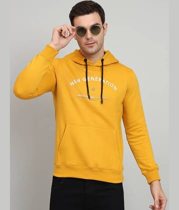 OGEN Cotton Blend Hooded Men's Sweatshirt - Mustard ( Pack of 1 )