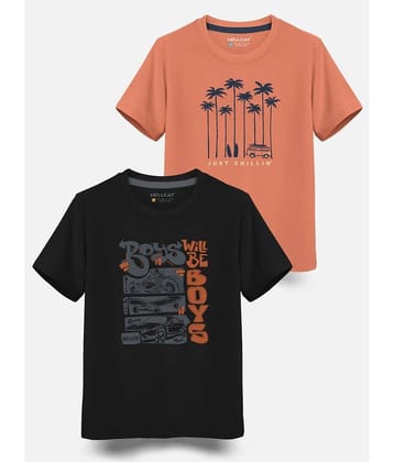 HELLCAT Pack of 1 Boys Cotton Blend T-Shirt ( Black )