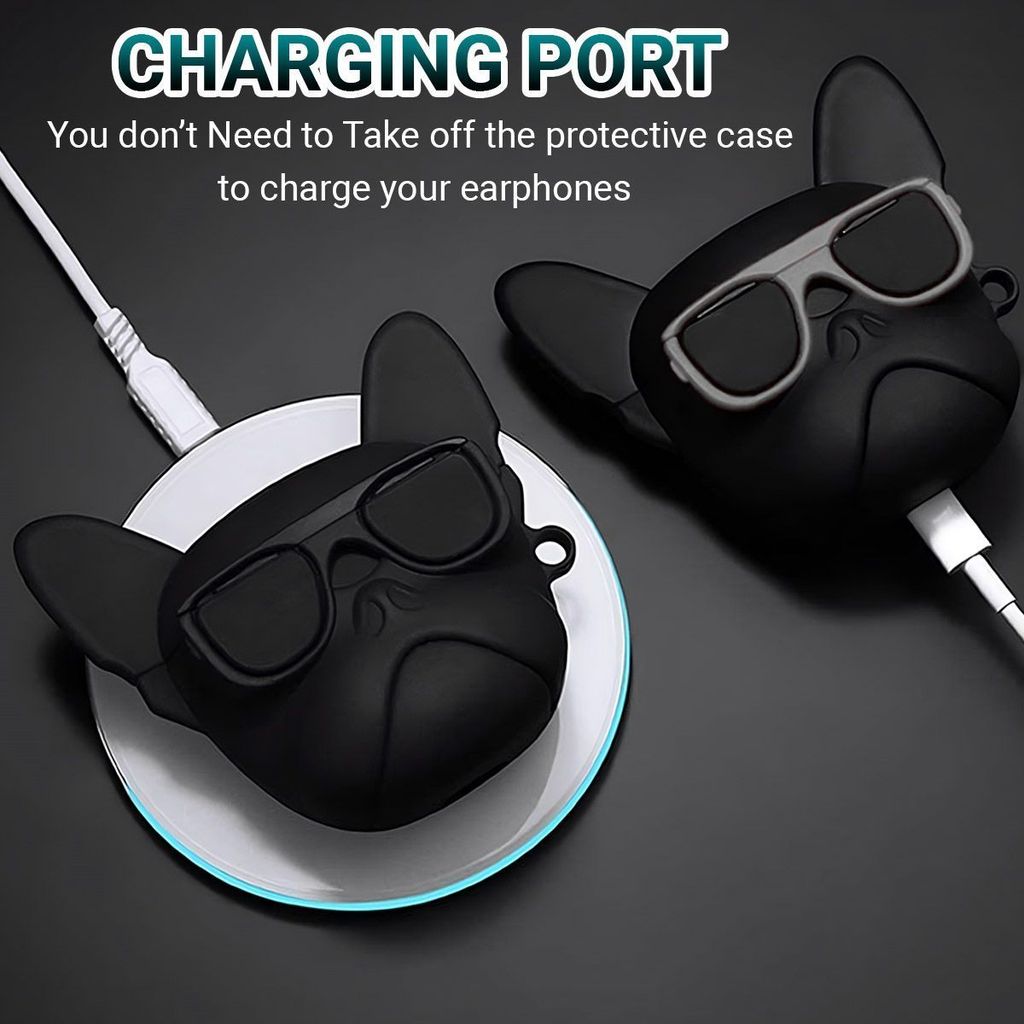 LIRAMARK Cute Cartoon Design Case Cover for Airpods Pro 2 Case (2023/2022), Designer AirPods Pro 2nd Generation Cover (Black Dog)