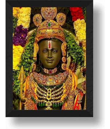 Saf - Shree Ram Lalla Murti Religious wall hanging Painting with Frame (1U)