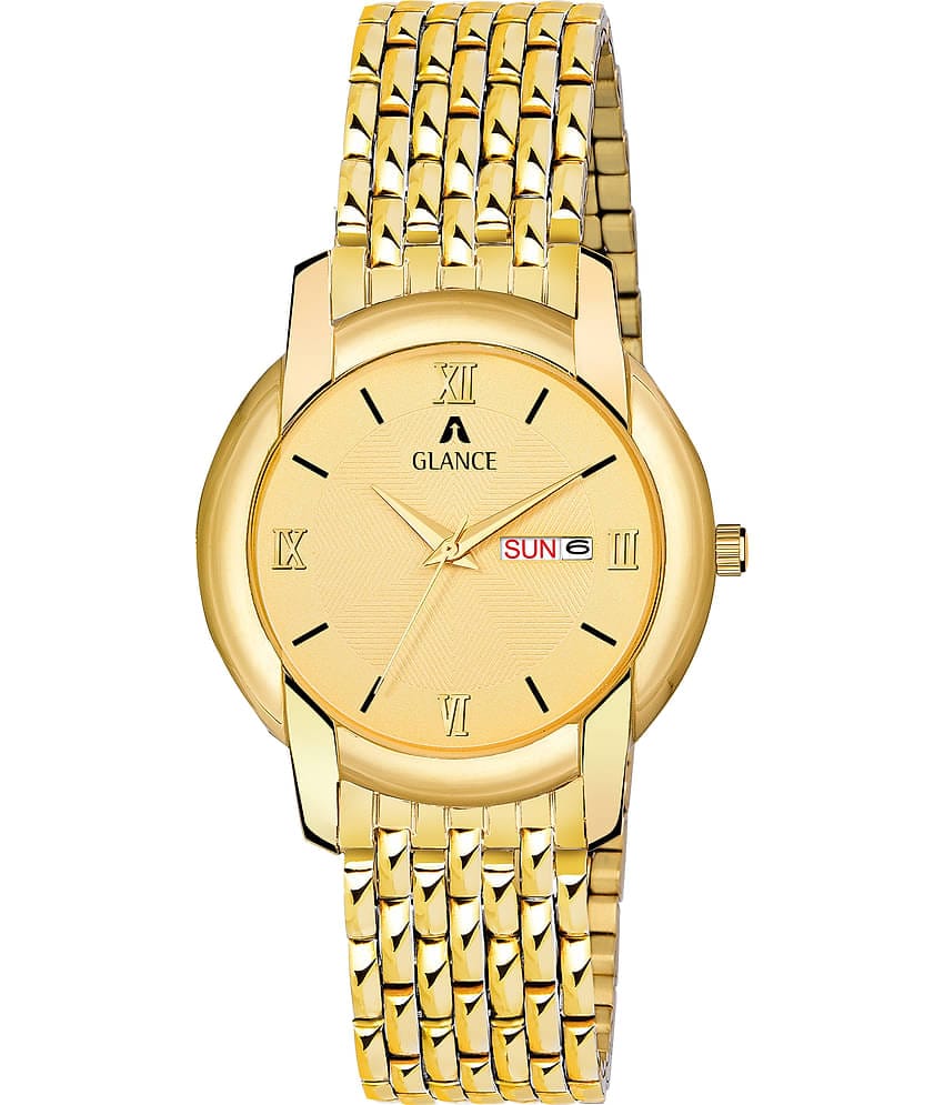 Aglance - Gold Stainless Steel Analog Men's Watch