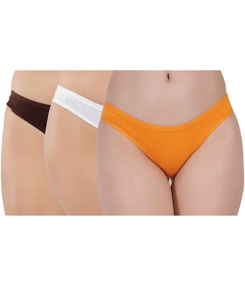 Bebron Cotton Lycra Thongs ( Multicolor13 , Pack of 3 )