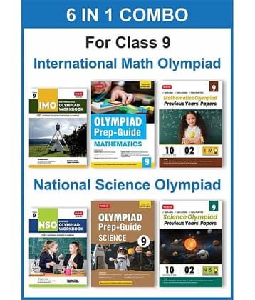 MTG Class-9 (Mathematics & Science) IMO-NSO Olympiad Workbook, Prep-Guide & Previous Years Papers (PYQs) with Mock Test Paper - SOF Olympiad Books For 2024-25 Exam (Set of 6 Books)