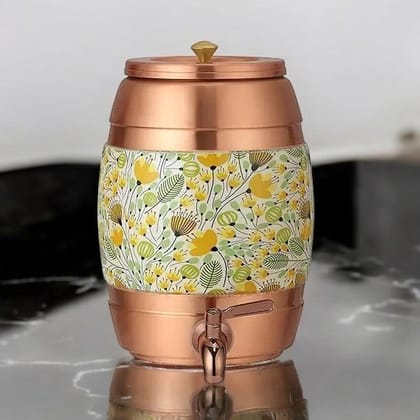 Pure Copper Water Dispenser Cooler by Crockery Wala Yellow