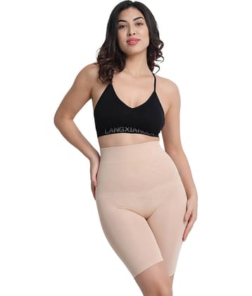 DJ FINDER Cotton Women Tummy & Thigh Shaper ( Beige , Pack of 1 )