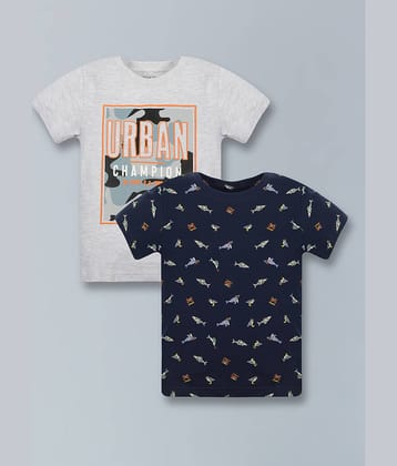 PLUM TREE Pack of 1 Boys Cotton T-Shirt ( Grey )