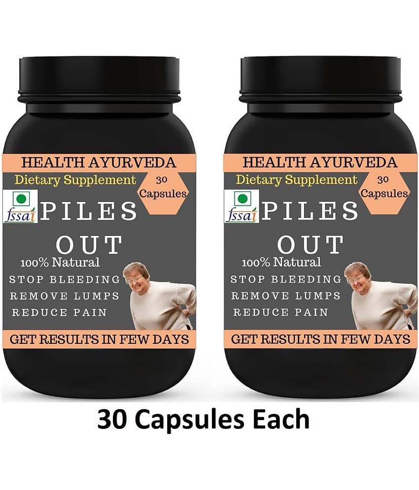 Health Ayurveda Piles Out | Ayurvedic Piles Cure Capsule 60 No.S Pack of 2