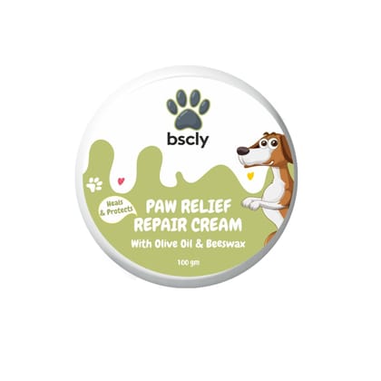 Bscly 2-in-1 Moisturizing Paw Cream & Elbow Protector for All Pet Care - Natural Cream, Wax, Balm for Healing Dry, Cracked, Chapped Paws & Elbows, Repairs & Heals, 100 gm