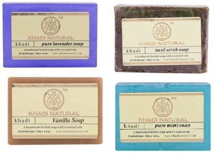 Khadi Natural Assorted Soaps Gift Set, 125 g| Natural Handmade & Herbal Bathing for Healthy Skin | Suitable for All Skin Types | Pack of 4 Khadi Natural Assorted Soaps Gift Set, 125 g| Natural Handmade & Herbal Bathing for Healthy Skin | Suitable for All