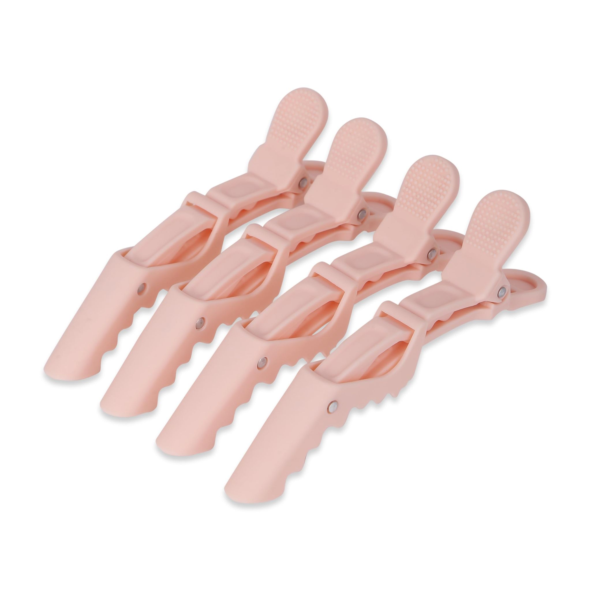 BUNGALOW BEAUTY Professional Hair Sectioning Crocodile Hairdressing Clips For Women (Pack Of 4), Pink