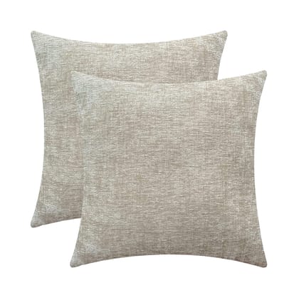 Throw Pillow Covers, Chenille couch pillow covers 18 x 18, pillow cases 18x18 Inches, Knife Edge with Invisible Zipper, 18x18 pillow cover set of 2, pillows decorative, neutral, Cream by Lushomes Throw Pillow Covers, Chenille couch pillow covers 18 x 18, pillow cases 18x18 Inches, Knife Edge with Invisible Zipper, 18x18 pillow cover set of 2, pillows decorative, neutral, Cream by Lushomes