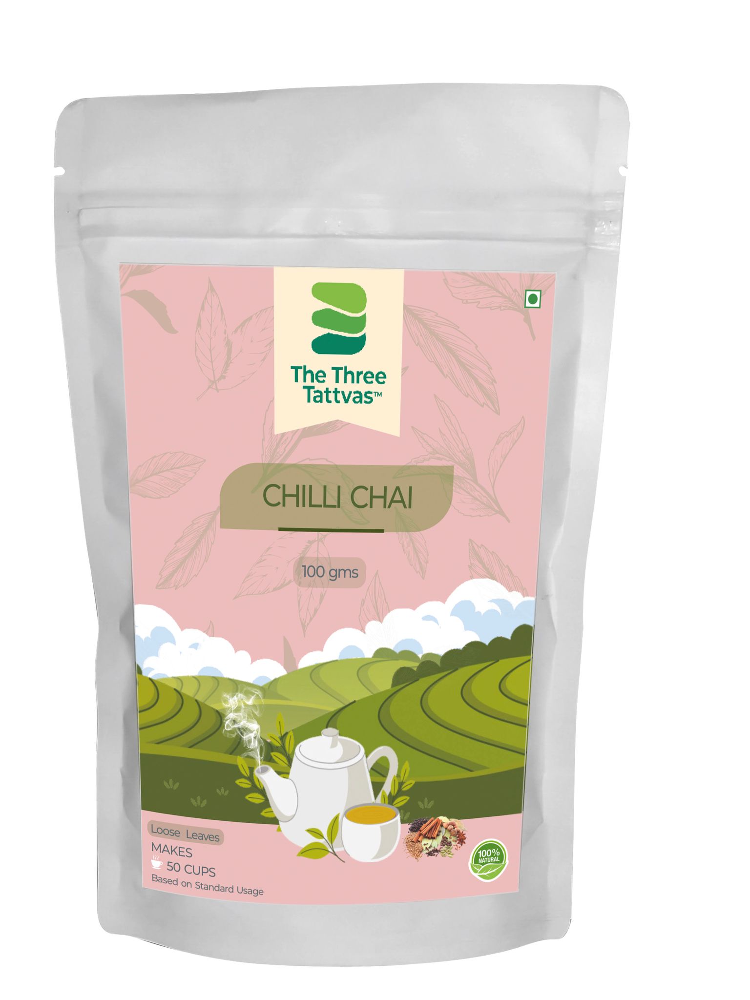 The Three Tattvas Chilli Chai, 100 gm