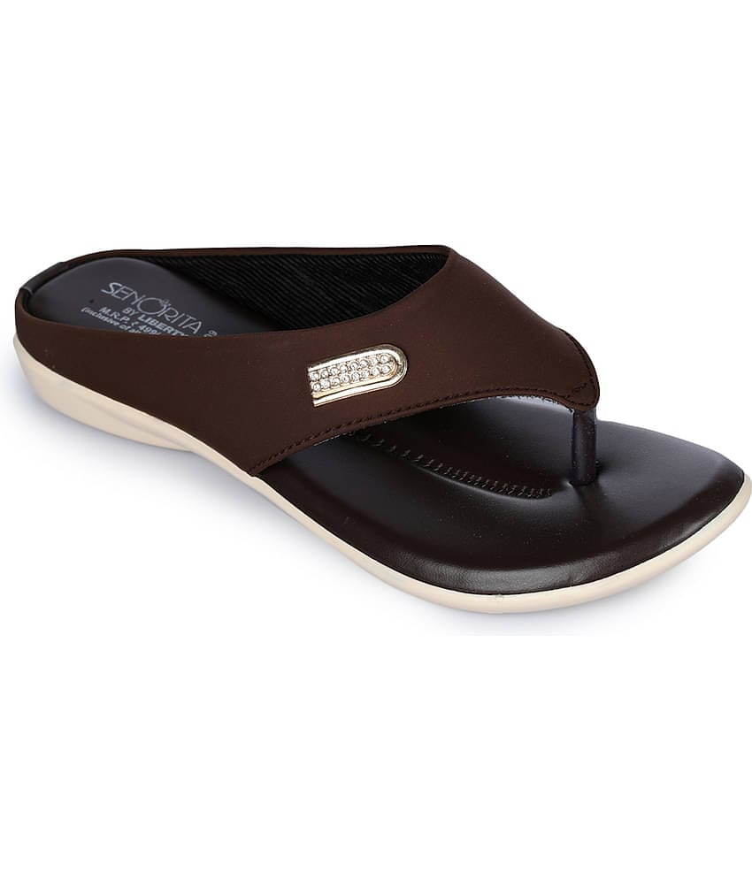 Liberty - Brown  Women's Slide Flip flop