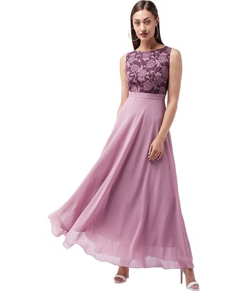 Miss Chase Women Polyester A-line Dress ( Purple )